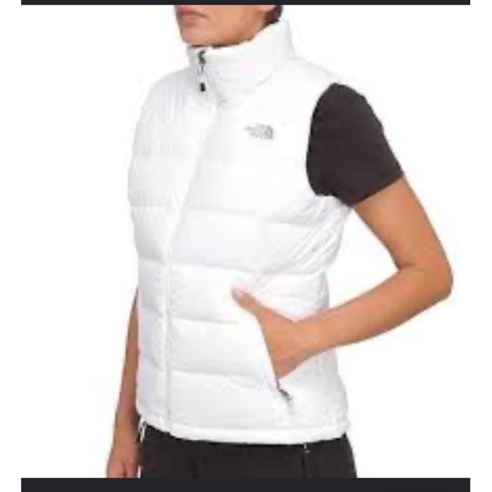 The North Face Down Puffer Vest White Girls Large Youth Goose Down